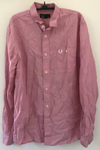 Fred Perry Pink 100% Cotton Oxford Button Up Mens Dress Work Shirt Medium 42&quot; - £29.56 GBP