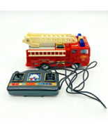 Vintage Wired Remote Control Fire Truck Red Gold Unbranded RC Toy - Test... - €15,46 EUR