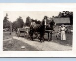 RPPC Farm Scene Family with Horse Drawn Cart UNP Postcard Q8 - $11.83