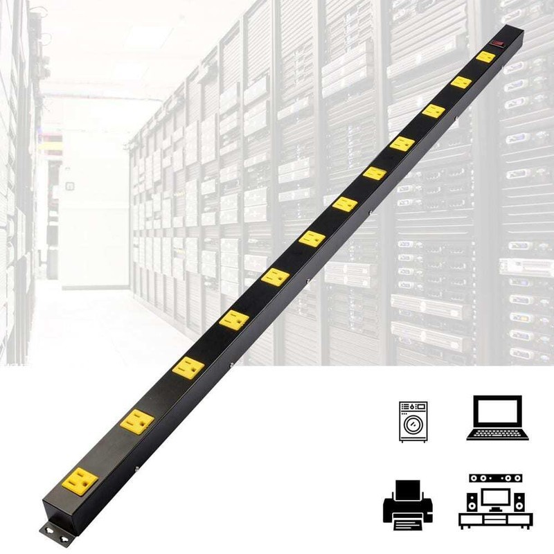Power Strip 12 Outlet 4 FT Metal Cord Switch Long Bench Desk Indoor Work - $26.67