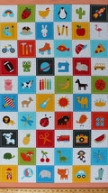 23.5&quot; X 44&quot; Panel I-Spy I Spy Patches Pictures Kids Fun Cotton Fabric D686.12 - £7.88 GBP