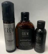 American Crew Beard Foam Cleanser &amp; Revitalizing Toner &amp; Shave Gel *Trip... - $21.36