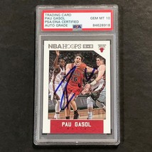 2015-16 NBA Hoops #216 Pau Gasol Signed Card AUTO 10 PSA Slabbed Bulls - £159.83 GBP