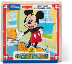 NEW SEALED Melissa &amp; Doug Disney Mickey Mouse Wooden Cube Puzzle - £31.23 GBP