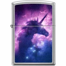 Zippo Lighter - Clouded Celestial Unicorn Brushed Chrome - 854755 - £21.78 GBP