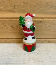 Santa Decoration Ceramic Christmas Candy Box Greenbrier - £12.73 GBP