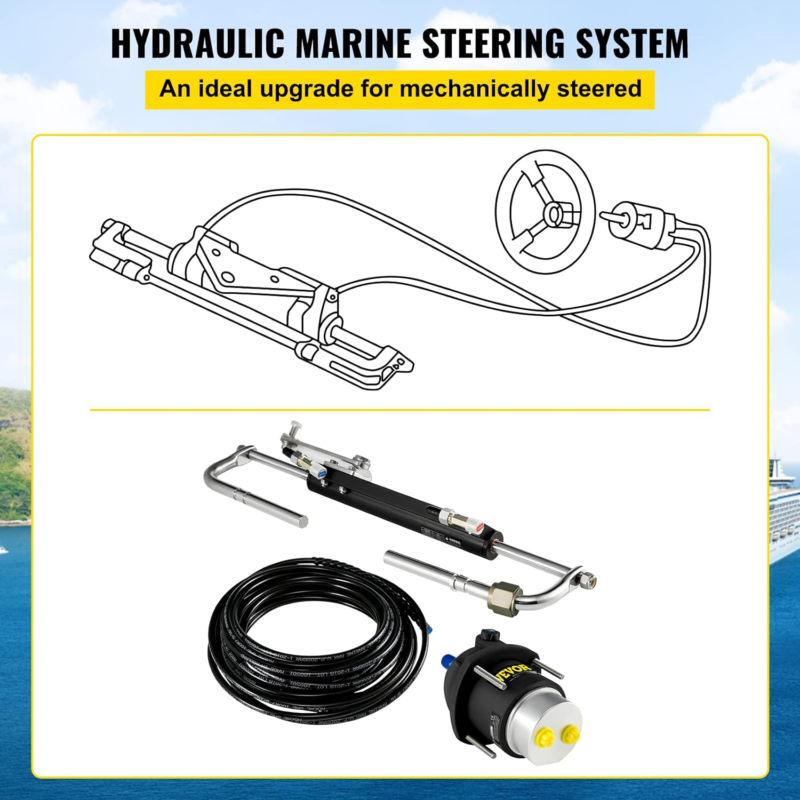 VEVOR Hydraulic Steering Kit 90HP Hydraulic Outboard Steering Kit with Helm Pump Item image 3