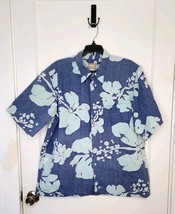 Reyn Spooner Hawaiian Shirt Mens XL Commemorative Classics Floral Blue Cotton - $26.18