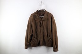 Vintage 90s Streetwear Mens 2XL Distressed Suede Leather Flight Bomber Jacket - $133.60