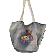 Vintage Profanity St Louis Cardinals Denim Tete Bag Souvenir 20 x 12 x 4&quot; - £13.07 GBP