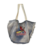 Vintage Profanity St Louis Cardinals Denim Tete Bag Souvenir 20 x 12 x 4&quot; - £12.83 GBP