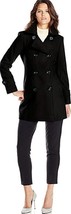 NEW Anne Klein Women&#39;s Classic Double Breasted Coat Black Wool Peacoat J... - £76.55 GBP