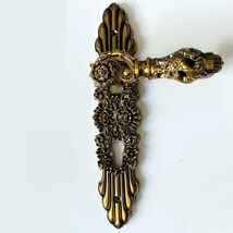 Luxury Gold Door Handle Set, Ornate Zinc Alloy Silent Magnetic Lever Loc... - $479.00