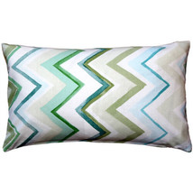 Pillow Decor - Pacifico Stripes Green Throw Pillow 12X20 (VB1-0031-01-92) - £31.43 GBP