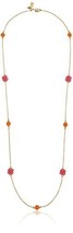 Kate Spade New York Izu Petals Pink Multi Gold Plated Long Necklace Nwt - £36.08 GBP