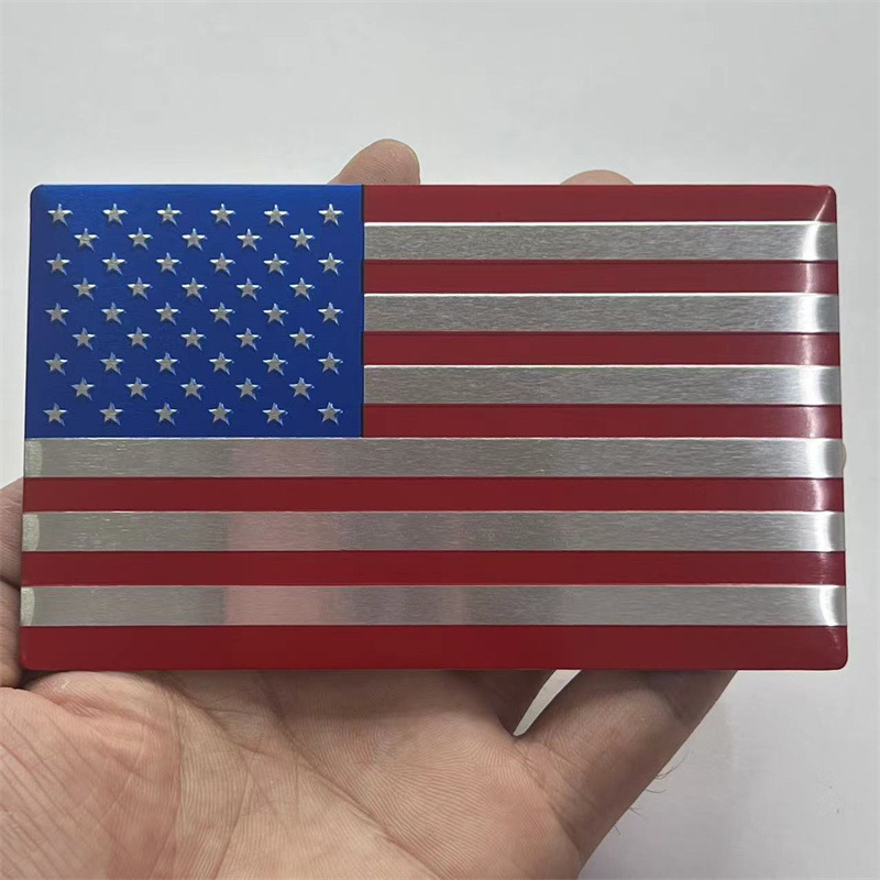 American National Flag Car Stickers Aluminium Alloy Retrofit Stickers One-Pair P