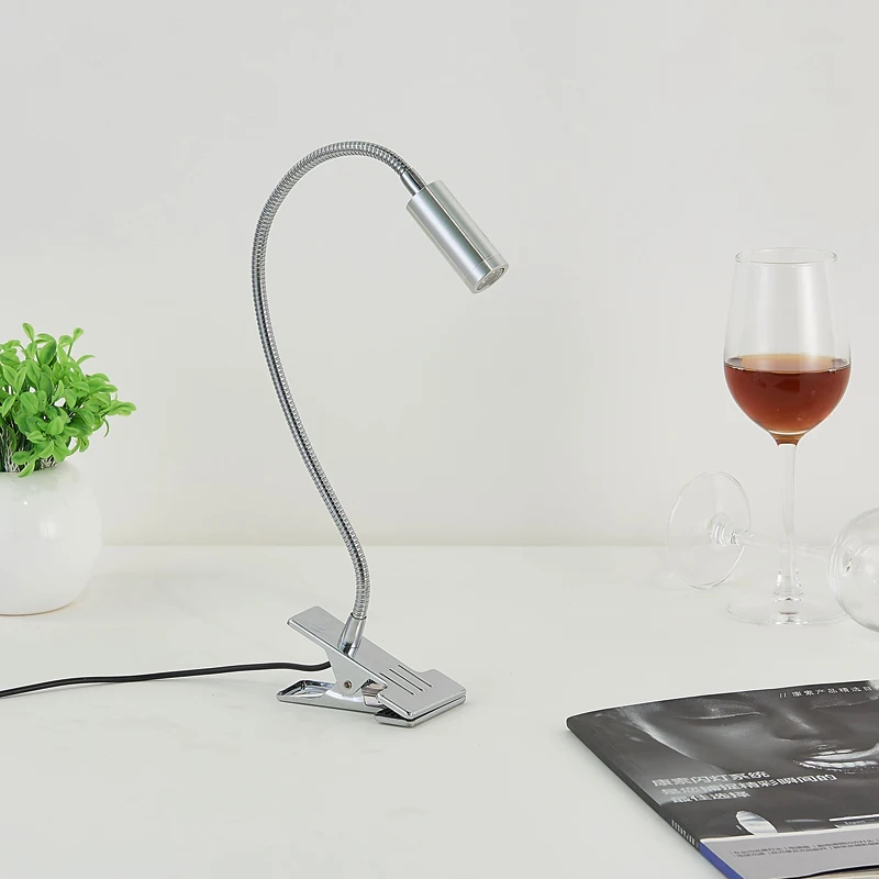 Indoor 3W LED Desk  Light Clamp Clip Picture Lamp ON/OFF Button  Flexible Pipe S - £148.37 GBP