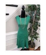 Enfocus Studio Fit &amp; Flare Dress Womens Size 12 Green Sleeveless Button ... - $544.82 MXN
