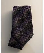 Van Heusen Mens Neck Tie Necktie Purple Circles Square 54 in L by 3.25 In W - £7.95 GBP