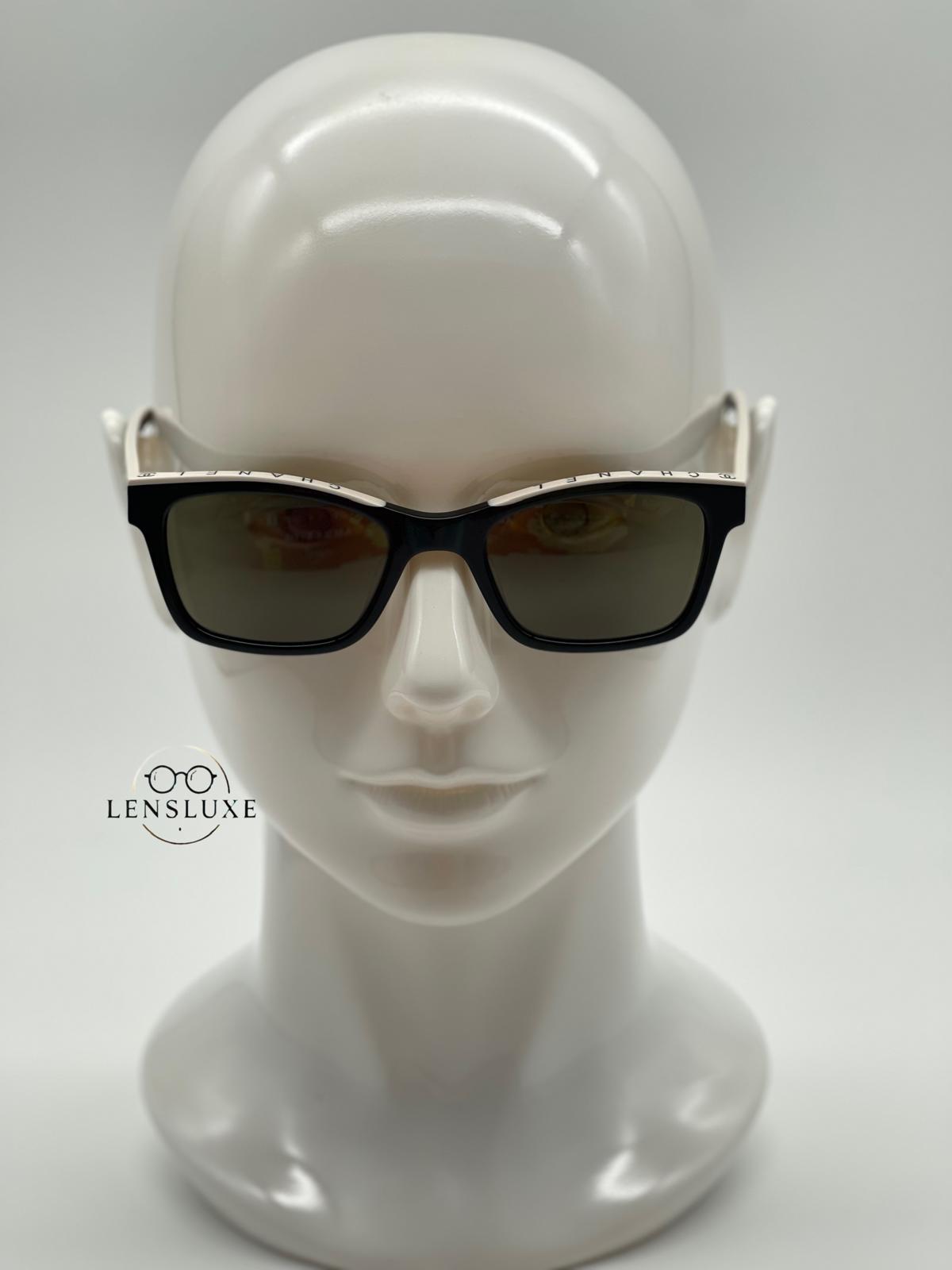 Brand New Chanel CH5417 501 Black &amp; Beige Sunglasses with Gray Lenses - $294.50