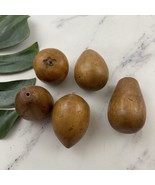 Vintage Wood Fruit Decor Pears Apples Light Brown Small Lot of 5 Decorat... - $23.75