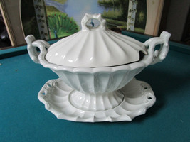 RED CLIFF AMERICAN IRONSTONE COVERED TUREEN WITH PLATTER 12 X 16&quot; VICTORIAN - $347.48