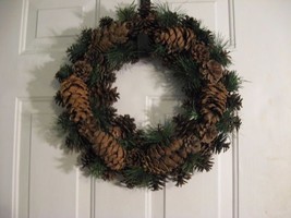 Large 18&quot; Pine Cone Vine Twig Wreath Floral Decor Winter Christmas Autumn - £37.68 GBP