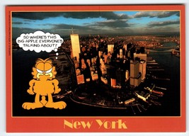 Garfield Cat Postcard New York City Skyscrapers Manhattan Jim Davis 1978 Unused - £8.96 GBP