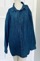 CBRL Mens XL Blue Denim Jean Long Sleeve Button Down Casual Shirt X-Large - $15.00