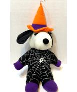 VTG Soft Things Peanuts Snoopy Halloween Nylon Plush Spider Web Witch Ha... - £10.16 GBP