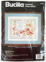 Open UNUSED Bucilla Children Add Love Counted Cross Stitch Kit, 40493 - £9.55 GBP