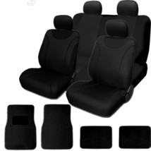 For Mercedes New Black Flat Cloth Car Truck Seat Covers With Floor Mats Set  - £37.20 GBP