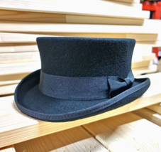 Deadman Dressage Topper Riding 100% Wool Top Hat with Removable Feather ... - $36.44+