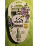 BIC SOLEIL ”ESCAPE” 4 PACK RAZORS, 3 BLADES SCENTED LAVENDER EUCALYPTUS - $136.65 MXN