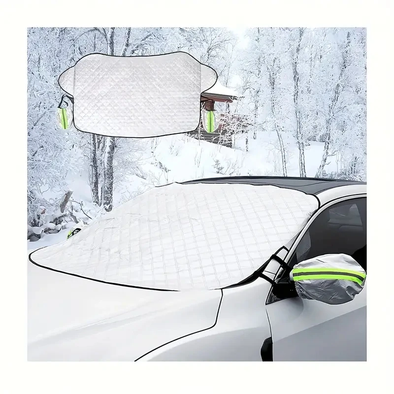 Car Windshield Cover Snow Frost Magnetic 3-layer Magnetic Sun Shade Anti Snow - £17.83 GBP