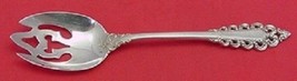 Florentine Scroll By Lunt Sterling Silver Serving Spoon Pierced 8 3/8&quot; O... - $137.61