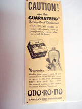1953 Ad Odo-Ro-No Deodorant Canada&#39;s First Deodorant - £6.38 GBP