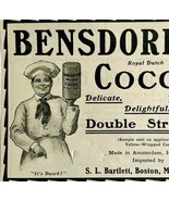 1904 Bensdorp&#39;s Royal Dutch Cocoa Advertisement Baking Ephemera 4.75 x 3... - €17,15 EUR
