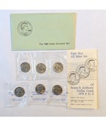 1979 &amp; 1980 Susan B Anthony $1 One Dollar Coins Souvenir Mint Sets P D S - £10.90 GBP