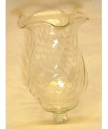 Peg Votive Candle Holder Clear Glass Swirl Sides Wavy Top - $240.40 MXN