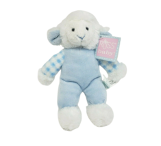6&quot; Russ Berrie Baby White And Blue Lamb Rattle Pals Stuffed Animal Plush Toy - £29.10 GBP