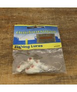 Outdoorsman Fishing Lure Jig Heads White Red Eye Pack of 5 - £5.57 GBP