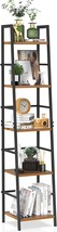 Brown Springsun 5-Tier Ladder Shelf Bookcase, Wood And Metal, Storage Organizer. - £57.51 GBP