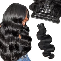 FBLhair 16 inch Seamless Body Wave Clip in Extensions Real Human Hair Ex... - $39.60