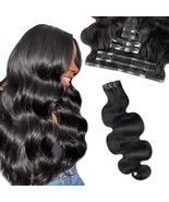 FBLhair 16 inch Seamless Body Wave Clip in Extensions Real Human Hair Ex... - €33,99 EUR