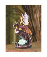 Dragon Rider Figurine Fantasy Warrior Statue Mythical Home Decor Collectible New - $32.66