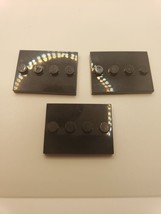 3 LEGO black 3 x 4 Tiles with center row of 4 studs 1671/18 - £2.07 GBP