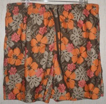 Excellent Mens Merona Hawaiian Print Swim Trunks Size Xl - £14.16 GBP