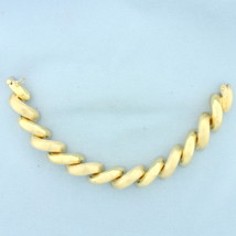 Large Italian San Marco Macaroni Link Bracelet in 14k Yellow Gold - £2,207.99 GBP