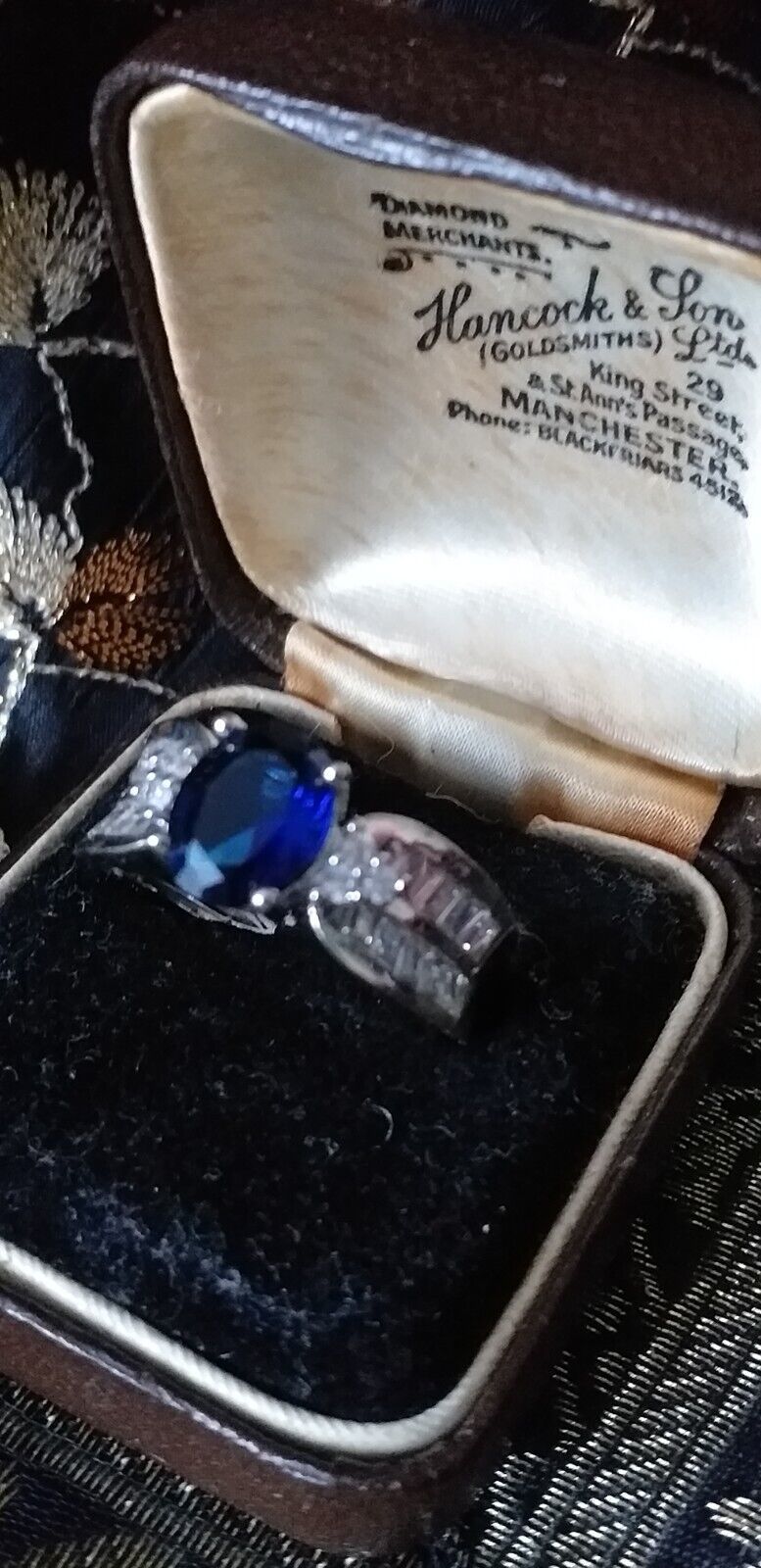 Primary image for Vintage 1990-s 925 Sterling Silver Sapphire and CZ Ring Size UK P 1/2 ,US 7 3/4